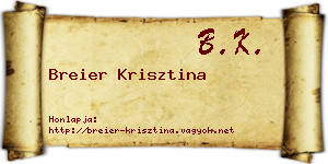 Breier Krisztina névjegykártya